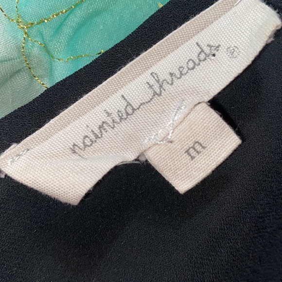 PAINTED THREADS BLK CHIFFON POLYESTER A-LINE SLIP DRESS SZ M - Picture 9 of 9